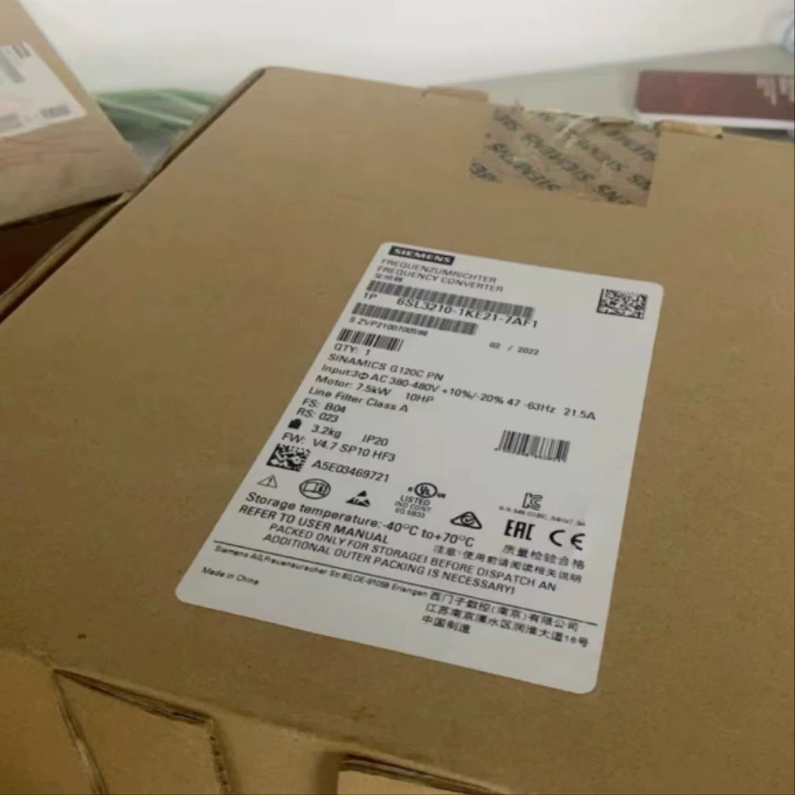 6sl3210-1ke31-4af1 Siemens SINAMICS G120C PN 75,0KW FILA